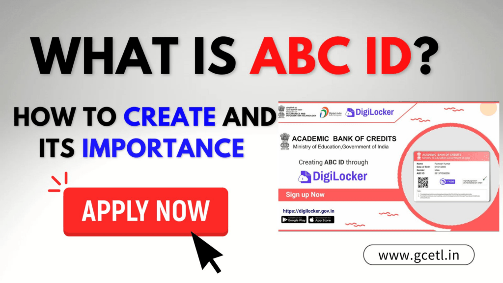 Digital academic profile showing Academic Bank of Credits (ABC ID) and APAAR details, forming a permanent academic identity for Indian students.