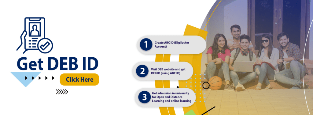 Students applying for open and distance learning programs in India, where DEB ID is required for admission and verification.