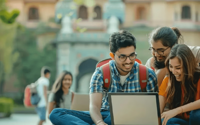 Indian student planning higher education opportunities, using DEB ID and ABC ID as an academic passport for seamless admissions.