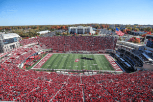 Indian university athletes competing at an inter-university sports meet, representing the spirit of the AIU Sports Calendar 2024-25.