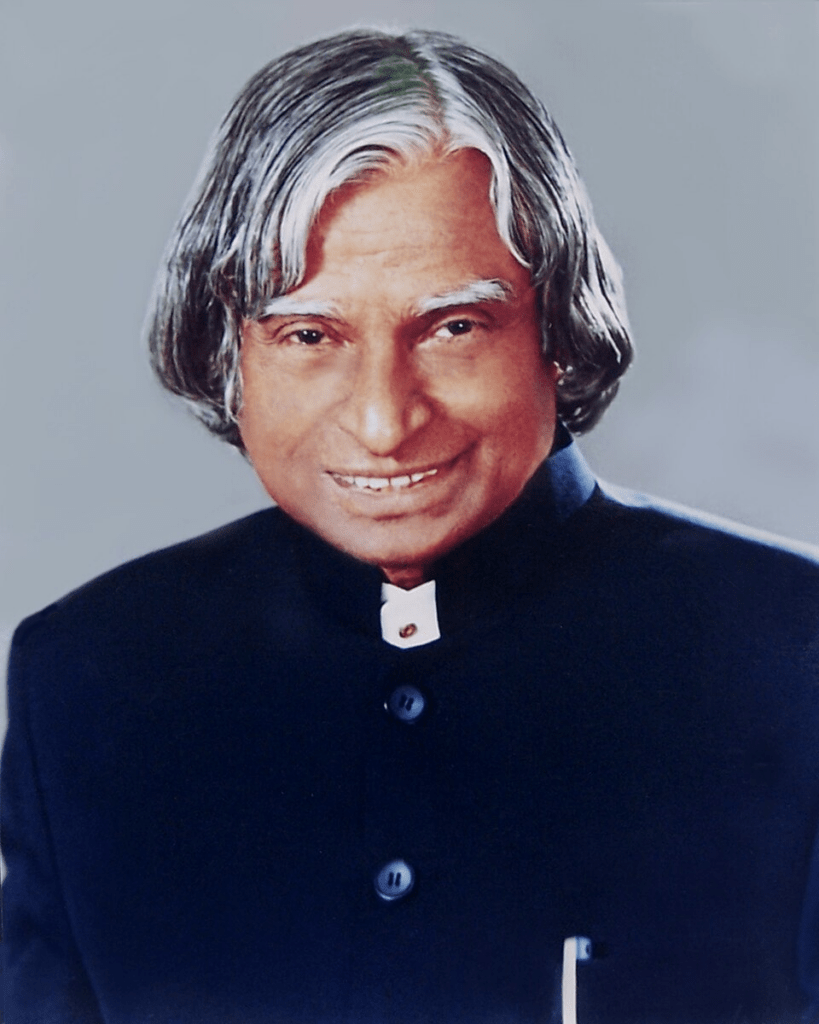 Official portrait of Dr. A. P. J. Abdul Kalam, whose life journey continues to guide students through education and discipline.