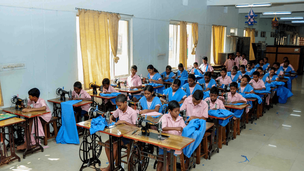 Students receiving vocational and skill-based training in Indian schools, linking education with real-world skills through Samagra Shiksha.