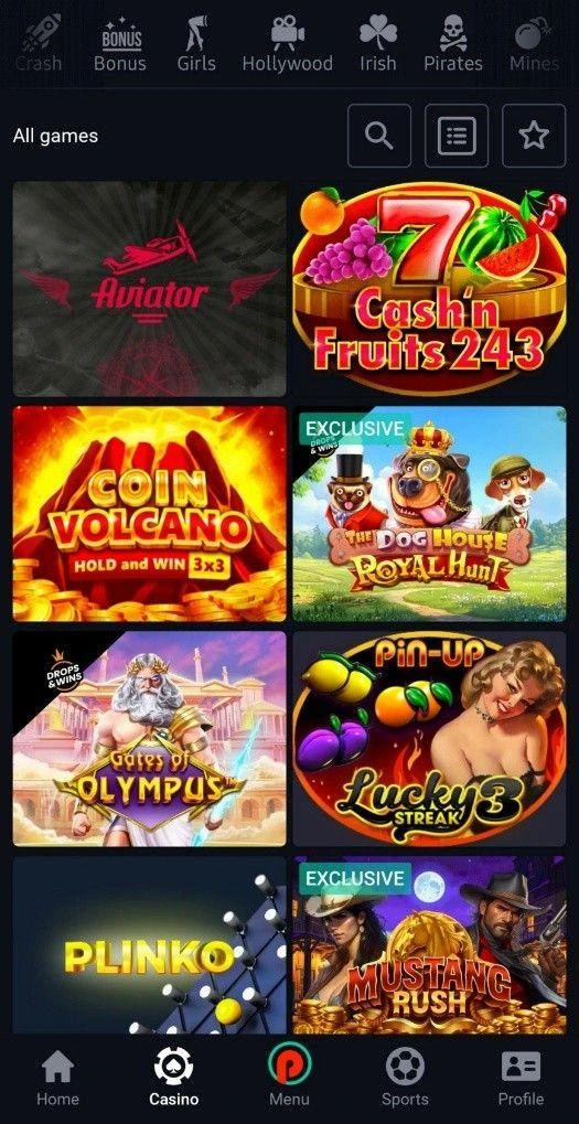 Pin Up mobile bonus banners for sports betting and casino free spins